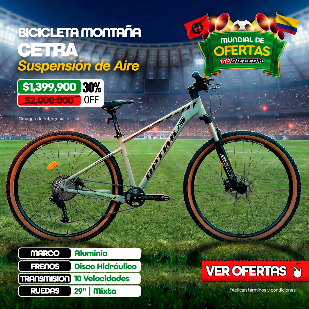 BICICLETA MTB OPTIMUS CETRA RIN29 10 VEL | SUSPE AIRE