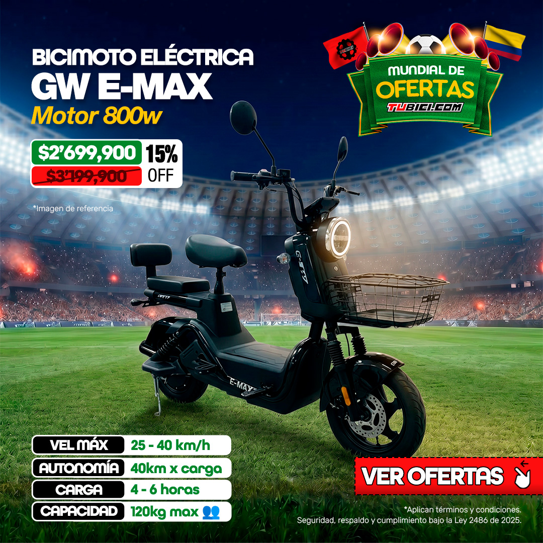 BICIMOTO ELECTRICA GW E-MAX - MOTOR 800W