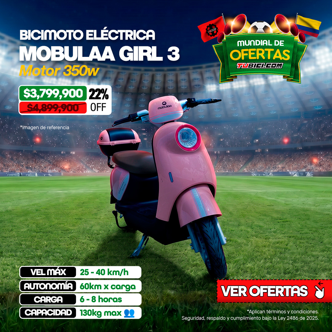 BICIMOTO ELECTRICA MOBULAA GIRL 3 CICLO MOTOR REVERSA