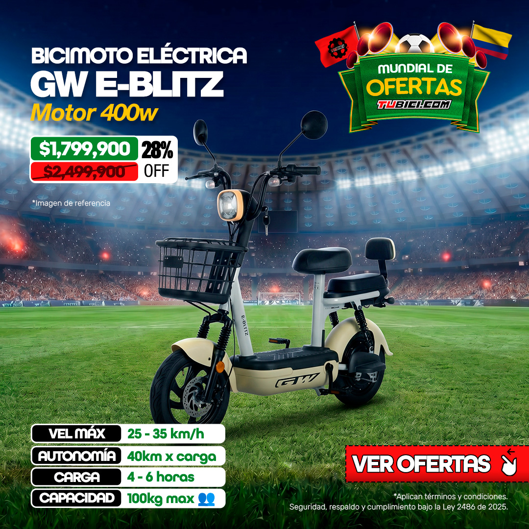 Bicimoto Eléctrica GW E-Blitz Motor 400W – Compacta, ágil y económica