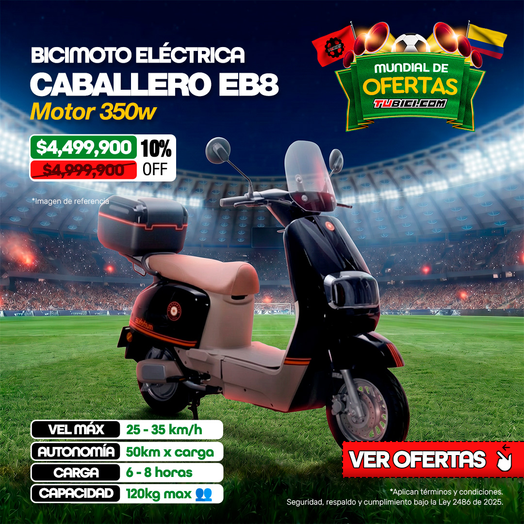 BICIMOTO ELECTRICA CABALLERO EB8 - 350W BATERIA PLOMO