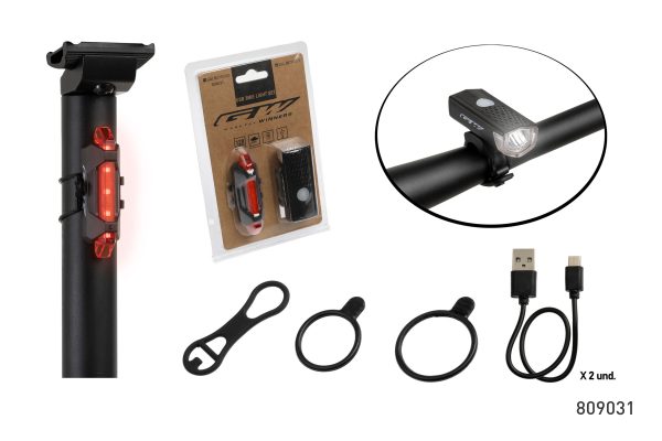 LUZ GW DELANTERATRASERA USB 120LM15LM EBL-2255EBL-3402