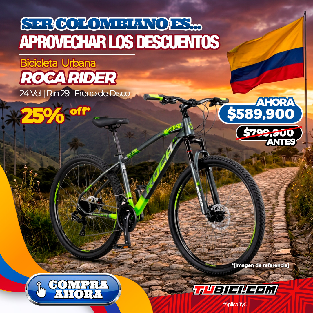 BICICLETA URBANA ROCA RIDER RIN29 24VEL - ACERO | SUSPE BLOQUEO